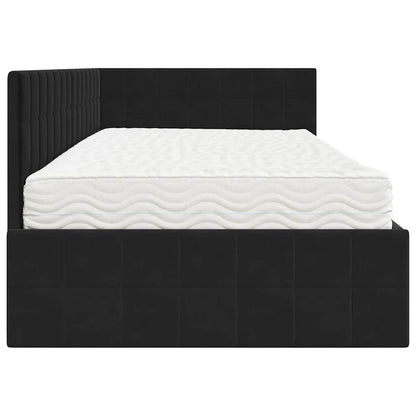 vidaXL Eckbettgestell mit Matratze mit Kopfteil 2 pcs Schwarz Samt