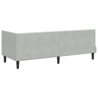 vidaXL Cadre de lit d'angle avec matelas et tête de lit 2 pcs Gris clair Velours