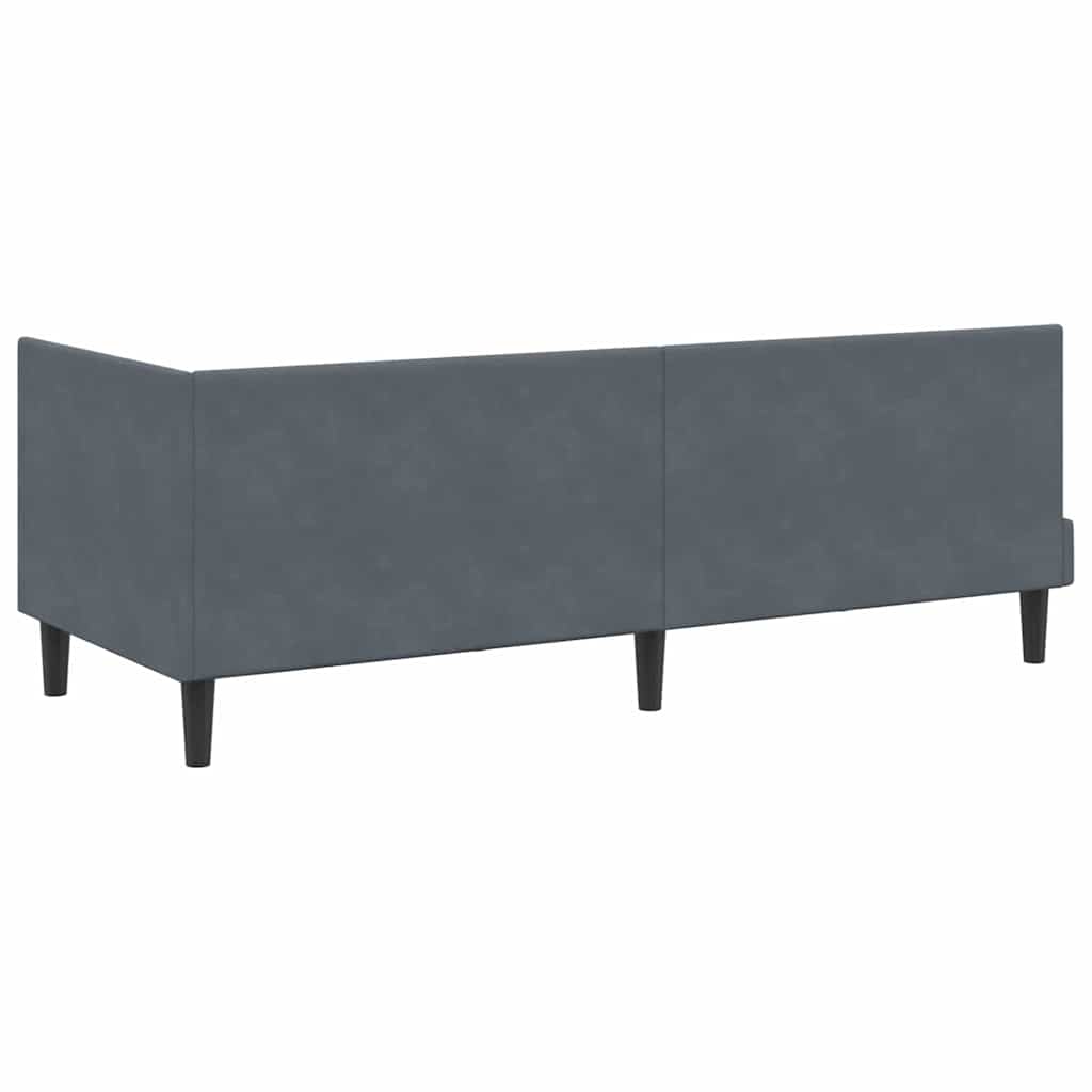 vidaXL Eckbettgestell mit Matratze mit Kopfteil 2 pcs Grau Samt