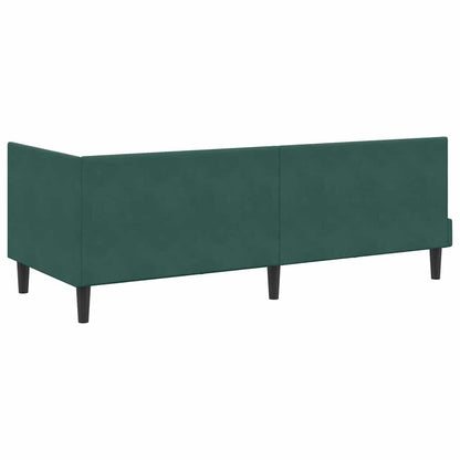 vidaXL Cadre de lit d'angle avec matelas et tête de lit 2 pcs Vert Velours