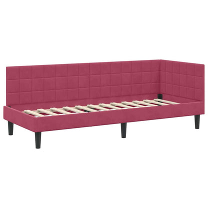 vidaXL Cadre de lit d'angle avec matelas et tête de lit 2 pcs Vert Velours