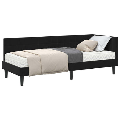 vidaXL Eckbettgestell mit Matratze mit Kopfteil 2 pcs Schwarz Samt
