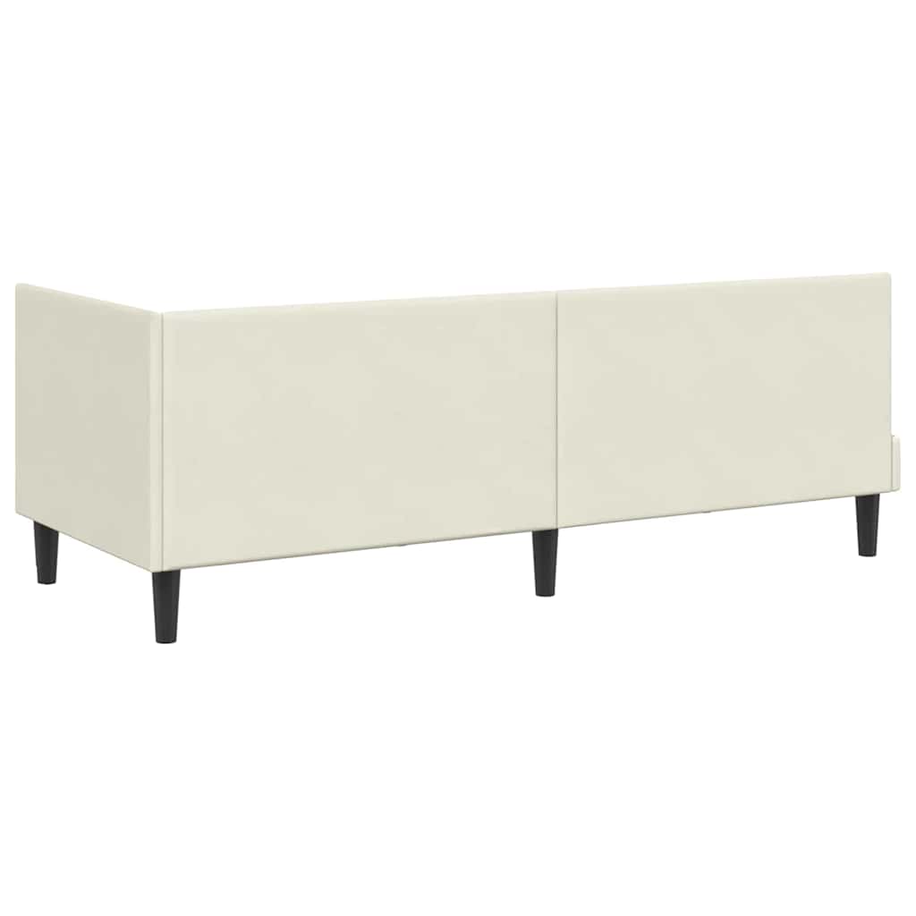 vidaXL Eckbettgestell mit Matratze mit Kopfteil 2 pcs Creme Samt
