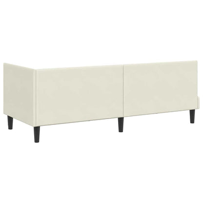vidaXL Eckbettgestell mit Matratze mit Kopfteil 2 pcs Creme Samt