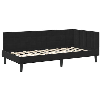 vidaXL Eckbettgestell mit Matratze mit Kopfteil 2 pcs Schwarz Samt