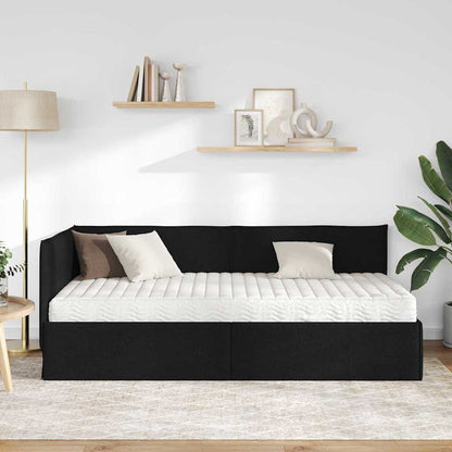 vidaXL Eckbettgestell mit Matratze mit Kopfteil 2 pcs Grün Samt