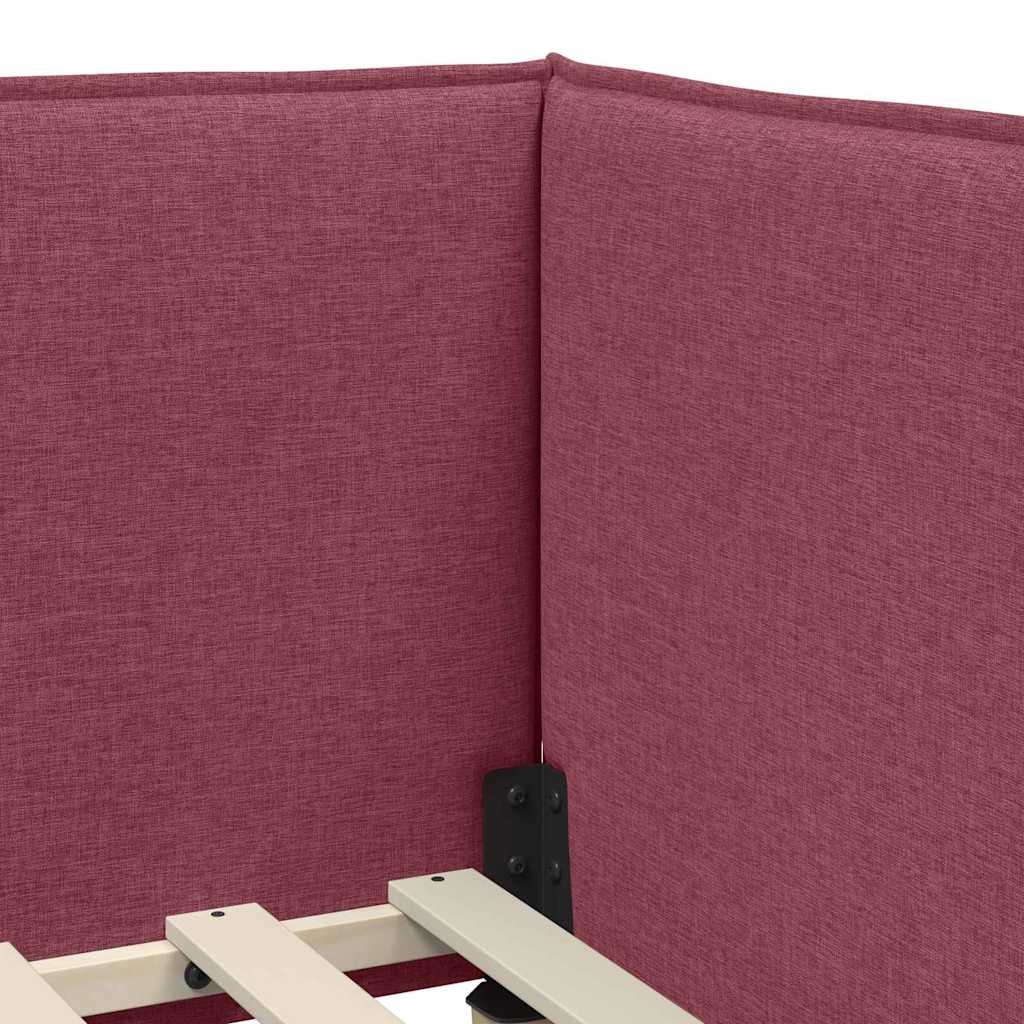 vidaXL Eckbettgestell mit Matratze mit Kopfteil 2 pcs Grau Samt