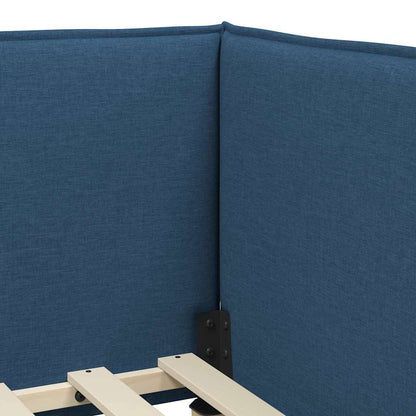 vidaXL Eckbettgestell mit Matratze mit Kopfteil 2 pcs Blau Samt