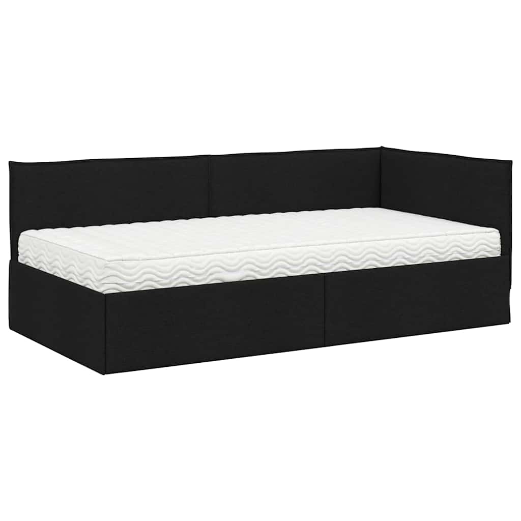 vidaXL Cadre de lit d'angle avec matelas et tête de lit 2 pcs Vert Velours
