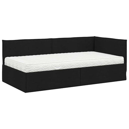 vidaXL Cadre de lit d'angle avec matelas et tête de lit 2 pcs Vert Velours