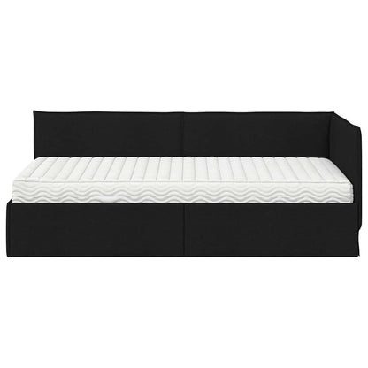 vidaXL Cadre de lit d'angle avec matelas et tête de lit 2 pcs Vert Velours