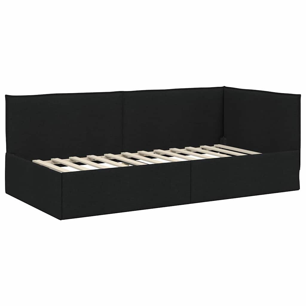 vidaXL Cadre de lit d'angle avec matelas et tête de lit 2 pcs Vert Velours