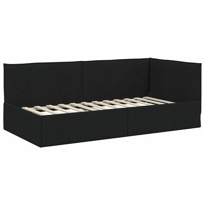 vidaXL Cadre de lit d'angle avec matelas et tête de lit 2 pcs Vert Velours