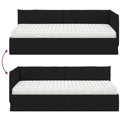 vidaXL Cadre de lit d'angle avec matelas et tête de lit 2 pcs Vert Velours