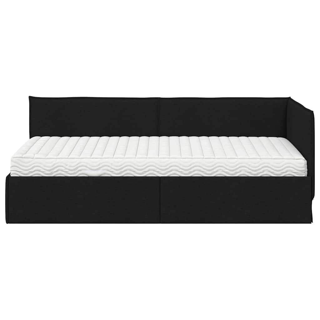 vidaXL Eckbettgestell mit Matratze mit Kopfteil 2 pcs Grün Samt