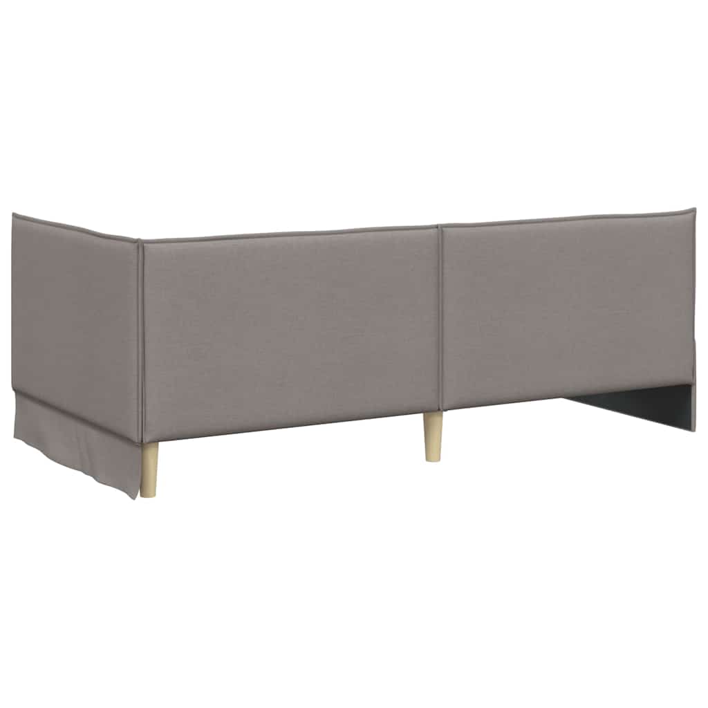 vidaXL Eckbettgestell mit Matratze mit Kopfteil 2 pcs Taupe Samt
