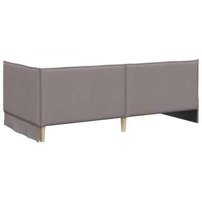 vidaXL Eckbettgestell mit Matratze mit Kopfteil 2 pcs Taupe Samt