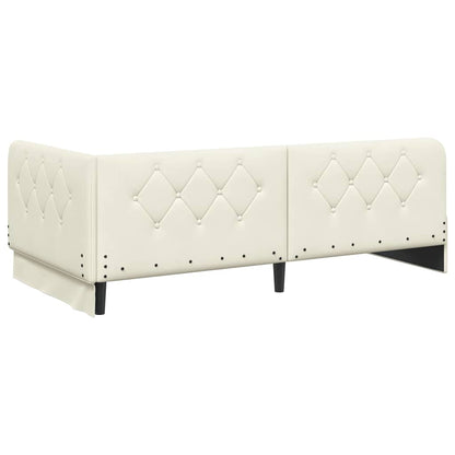 Eckbettgestell Creme 90 x 200 cm Samt