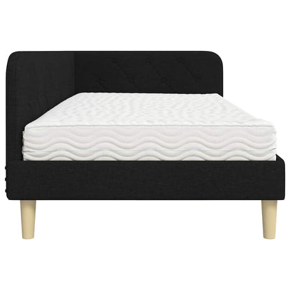 Eckbettgestell Schwarz 90 x 190 cm Stoff