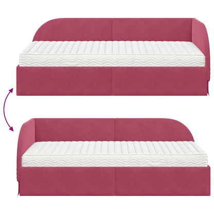 vidaXL Eckbettgestell mit Matratze mit Kopfteil 2 pcs Grün Samt