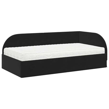 vidaXL Eckbettgestell mit Matratze mit Kopfteil 2 pcs Schwarz Samt