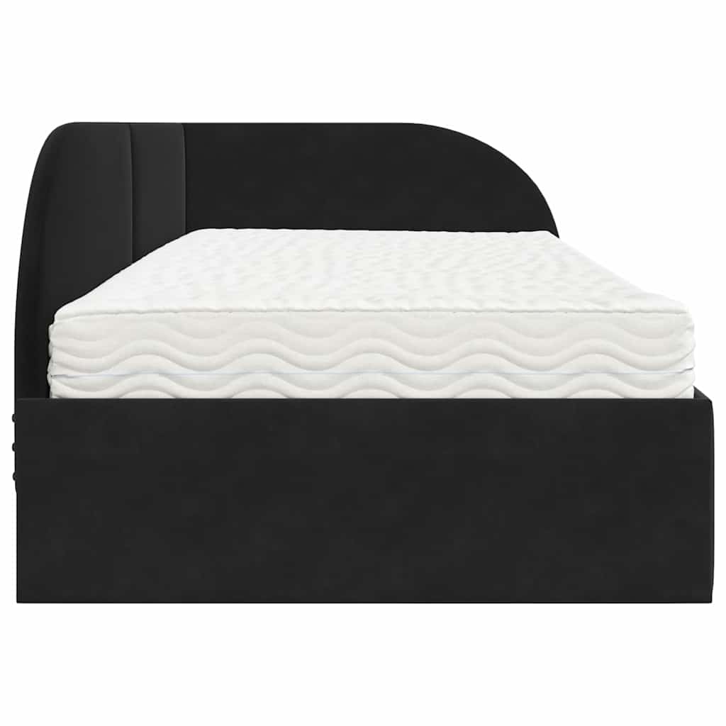 vidaXL Eckbettgestell mit Matratze mit Kopfteil 2 pcs Schwarz Samt