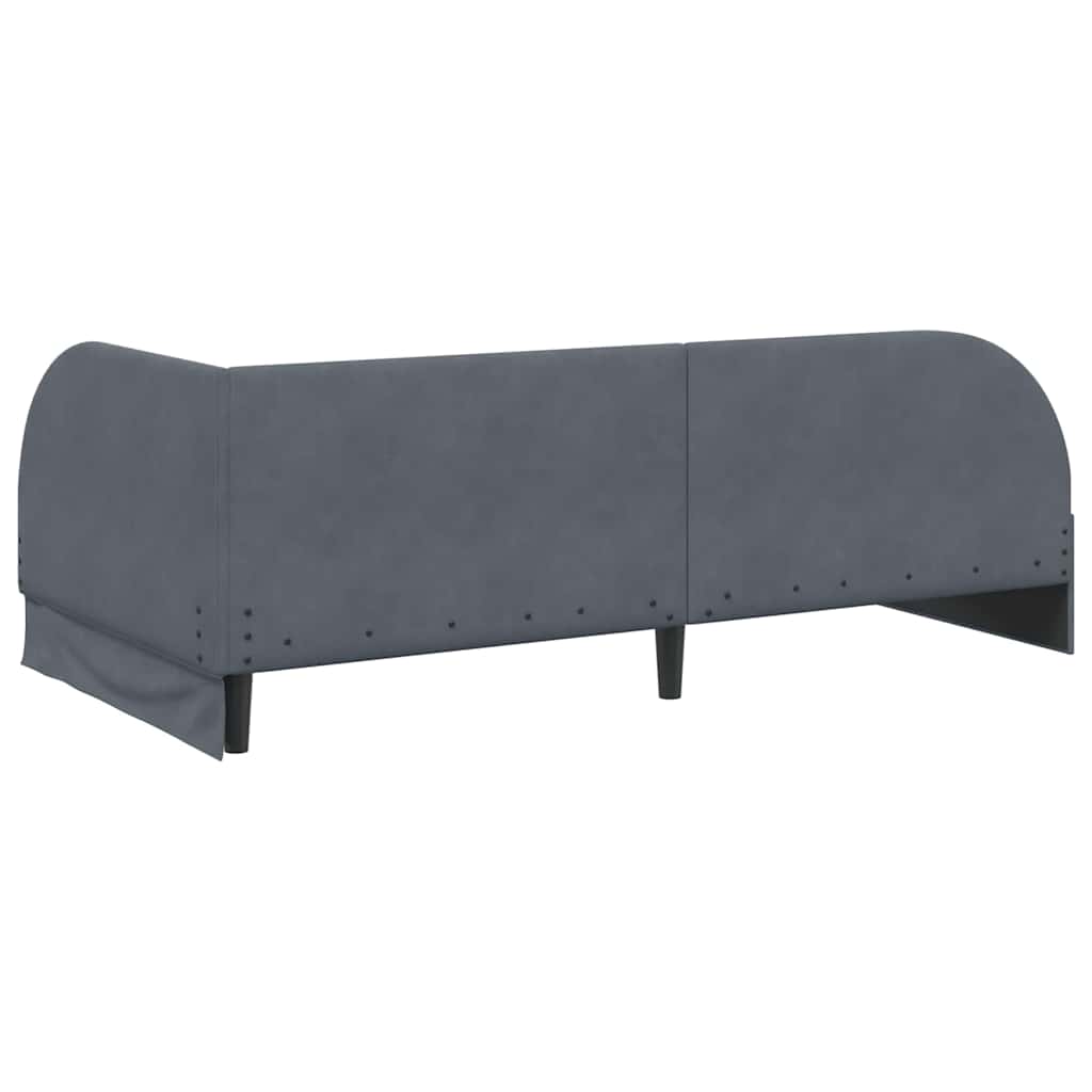 vidaXL Eckbettgestell mit Matratze mit Kopfteil 2 pcs Grau Samt