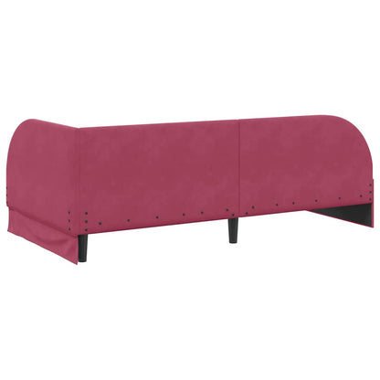 vidaXL Eckbettgestell mit Matratze mit Kopfteil 2 pcs Rot Samt