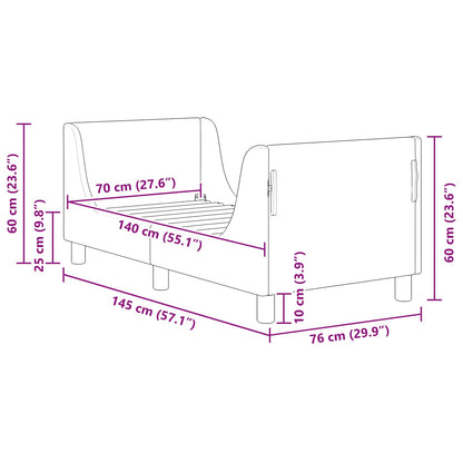 Kinderbettgestell mit Kopfteil Meergrün 70 x 140 cm Samt