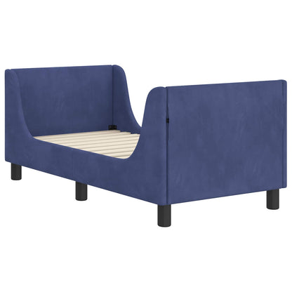 Kinderbettgestell mit Kopfteil Polizeiblau 70 x 140 cm Samt