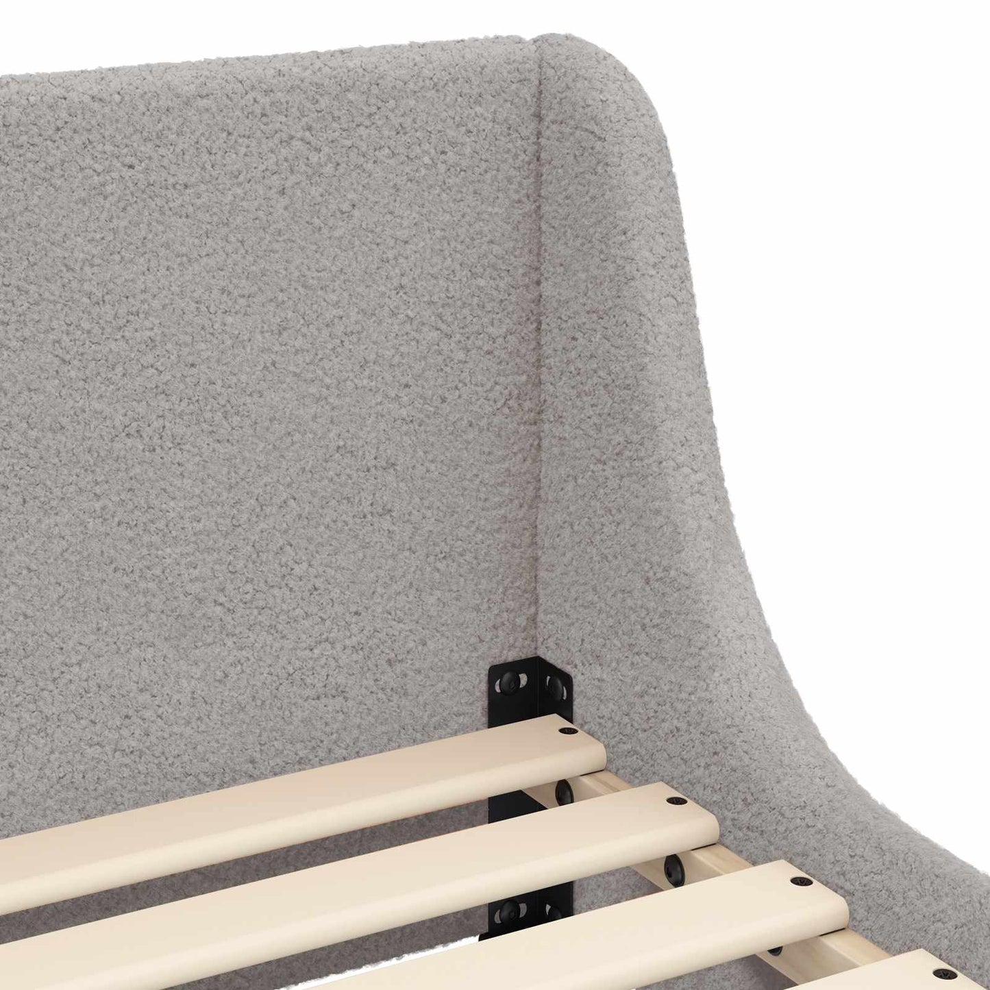 Kinderbettgestell mit Kopfteil Hellgrau 90 x 190 cm Schafstoff