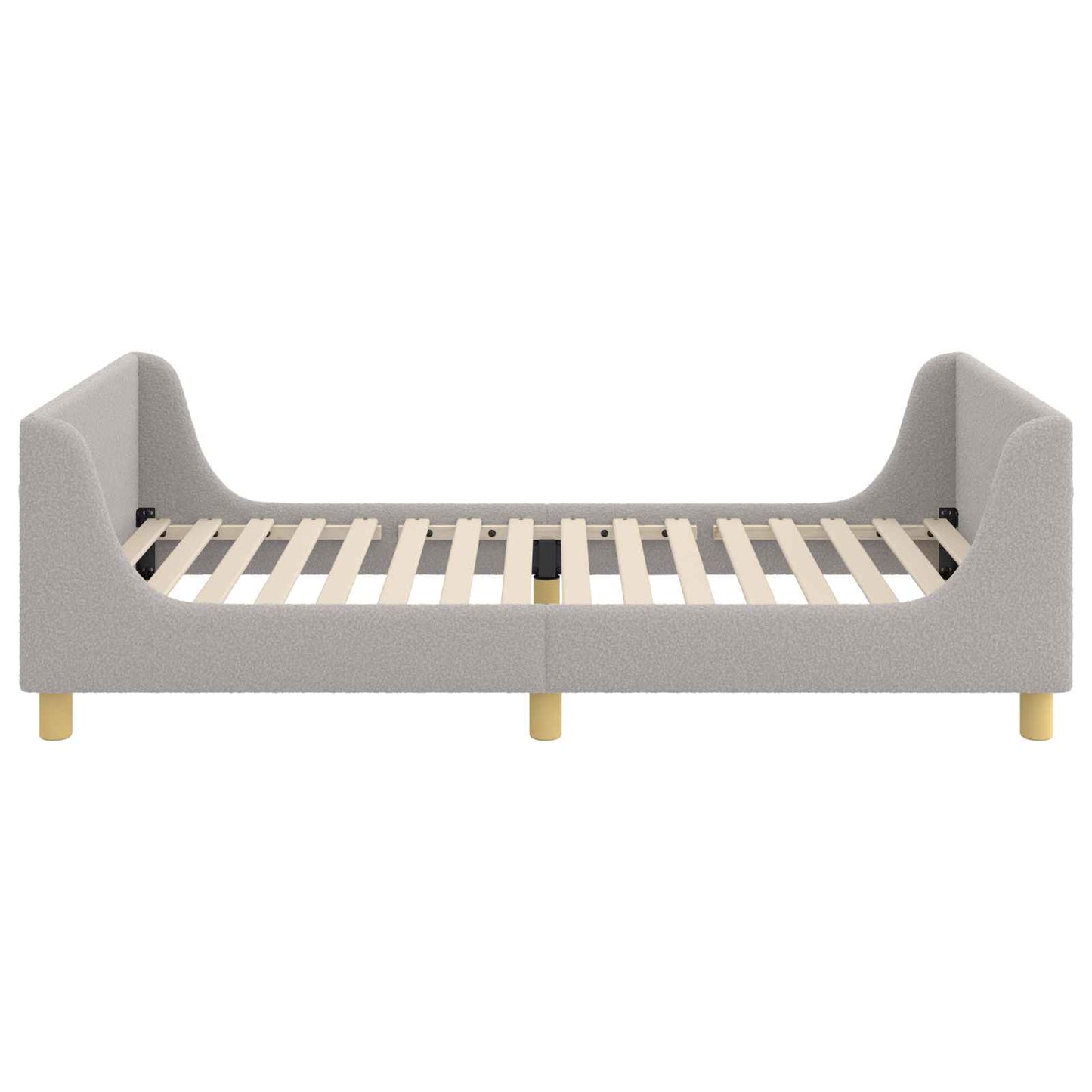 Kinderbettgestell mit Kopfteil Hellgrau 90 x 190 cm Schafstoff