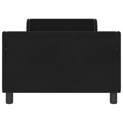 Kinderbettgestell mit Kopfteil Schwarz 90 x 200 cm Samt