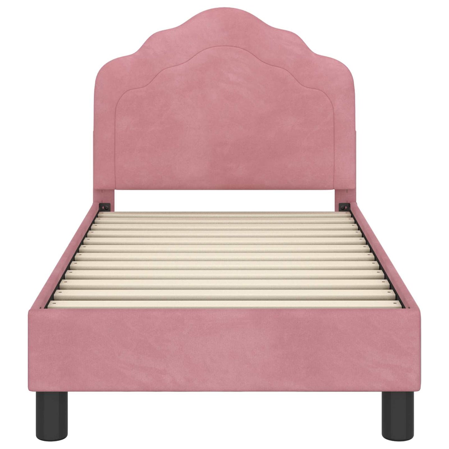 Kinderbettgestell mit Kopfteil Rosa 70 x 140 cm Samt