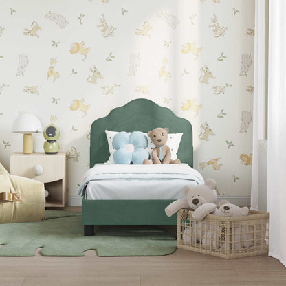 Kinderbettgestell mit Kopfteil Meergrün 70 x 140 cm Samt