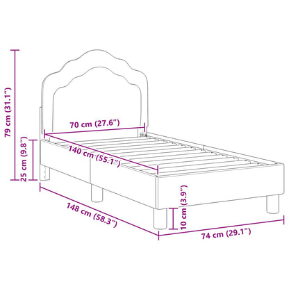 Kinderbettgestell mit Kopfteil Meergrün 70 x 140 cm Samt