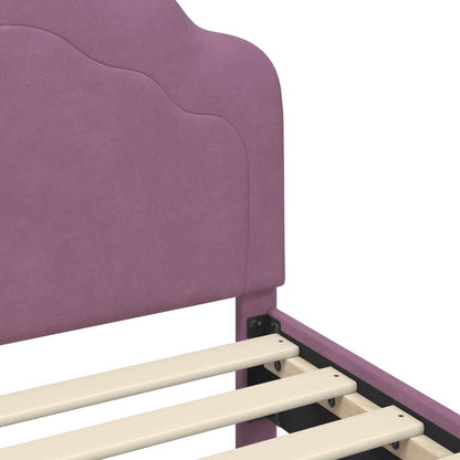vidaXL Kinderbettgestell mit Kopfteil Lila 80 x 160 cm Samt