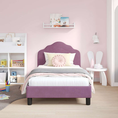 vidaXL Kinderbettgestell mit Kopfteil Lila 80 x 160 cm Samt