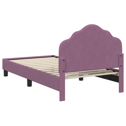 vidaXL Kinderbettgestell mit Kopfteil Lila 80 x 160 cm Samt