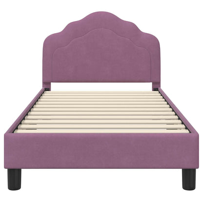 vidaXL Kinderbettgestell mit Kopfteil Lila 80 x 160 cm Samt