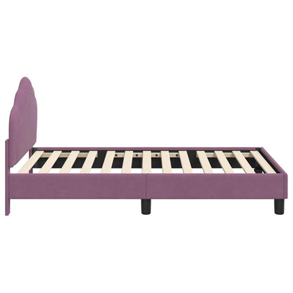 vidaXL Kinderbettgestell mit Kopfteil Lila 80 x 160 cm Samt