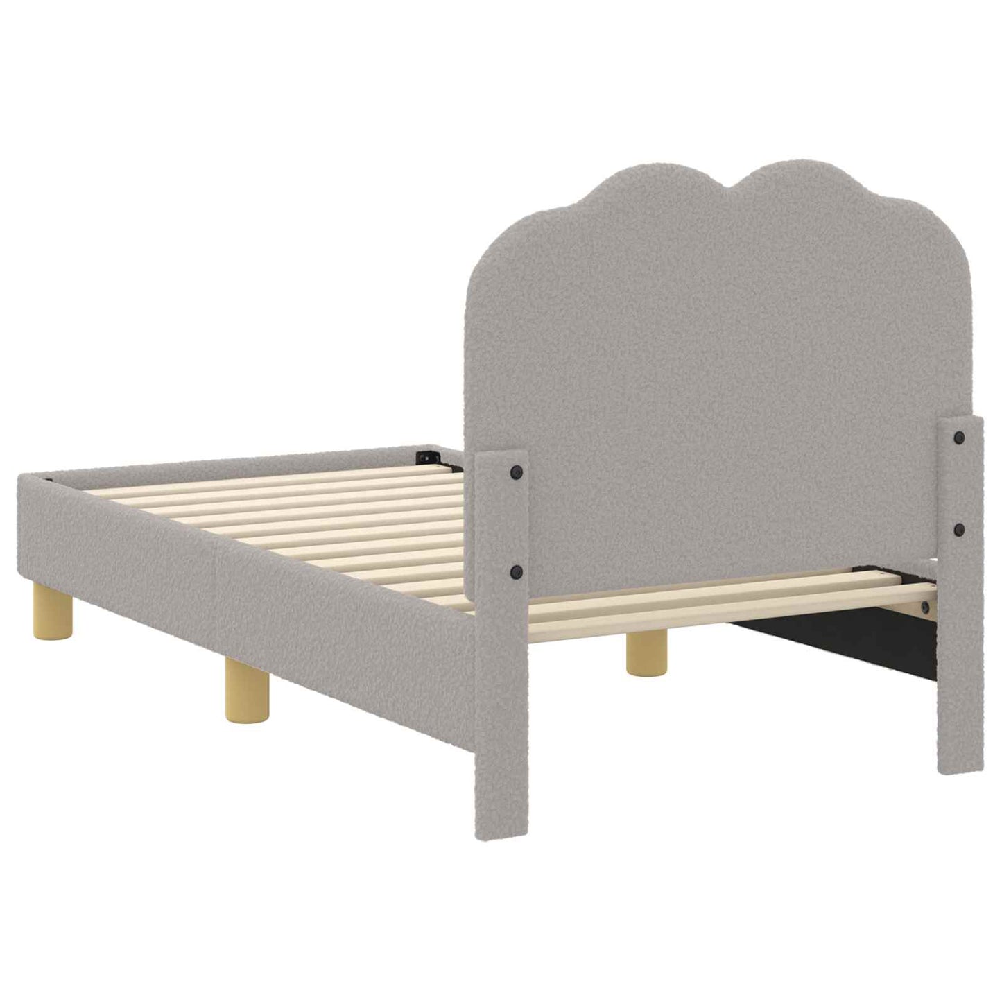 Kinderbettgestell mit Kopfteil Hellgrau 70 x 140 cm Schafstoff