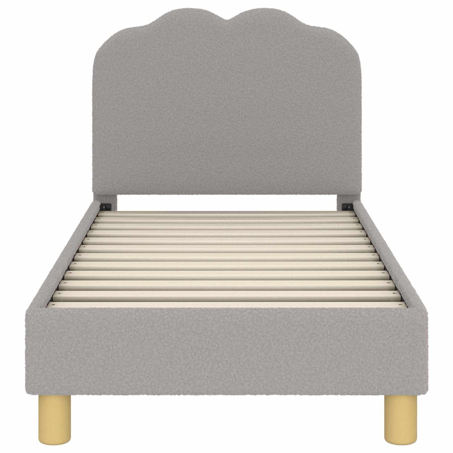 Kinderbettgestell mit Kopfteil Hellgrau 70 x 140 cm Schafstoff