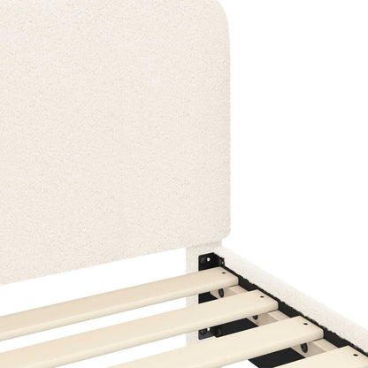 vidaXL Kinderbettgestell mit Kopfteil Creme 80 x 160 cm Schafstoff
