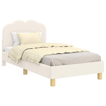 vidaXL Kinderbettgestell mit Kopfteil Creme 80 x 160 cm Schafstoff