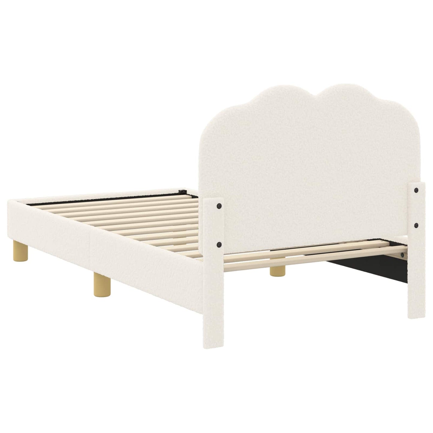 vidaXL Kinderbettgestell mit Kopfteil Creme 80 x 160 cm Schafstoff