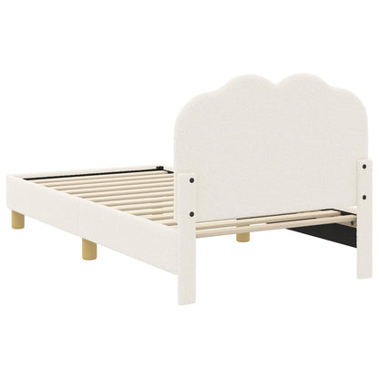 vidaXL Kinderbettgestell mit Kopfteil Creme 80 x 160 cm Schafstoff