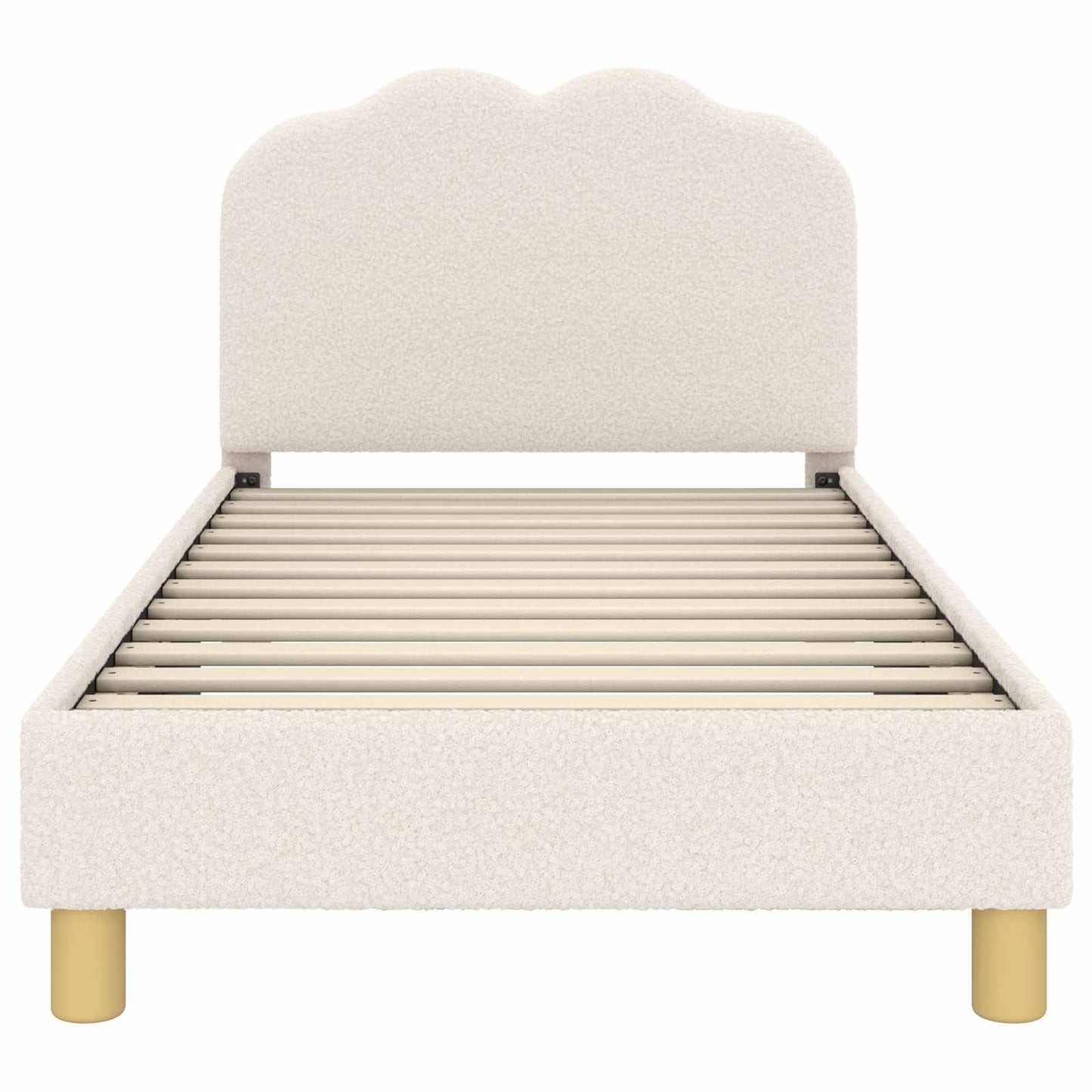 vidaXL Kinderbettgestell mit Kopfteil Creme 80 x 160 cm Schafstoff