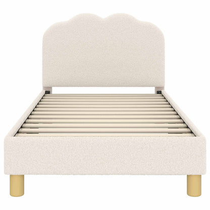 vidaXL Kinderbettgestell mit Kopfteil Creme 80 x 160 cm Schafstoff