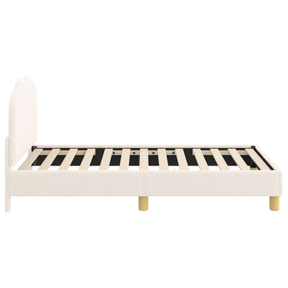 vidaXL Kinderbettgestell mit Kopfteil Creme 80 x 160 cm Schafstoff